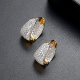 Round Retro Zircon Hoop Earrings Piercing Jewelry