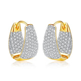 Round Retro Zircon Hoop Earrings Piercing Jewelry