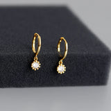 Hoop Earrings S925 Sterling Silver Diamond Charms Jewelry Gift