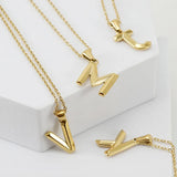 Initial Letter Pendants Necklace Stainless Steel 26 Letters Charm Necklaces