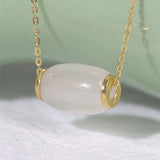 Hetian Jade Transfer Bead Pendant Necklace S925 Women Men