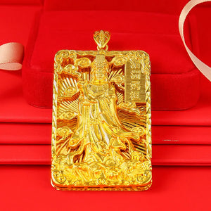 14k Mazu Pendant Necklace Vintage Lucky Pray for Blessings Birthday Jewelry