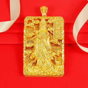 14k Mazu Pendant Necklace Vintage Lucky Pray for Blessings Birthday Jewelry