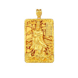 14k Mazu Pendant Necklace Vintage Lucky Pray for Blessings Birthday Jewelry