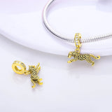 Leopard Pendant Charm Bead 925 Sterling Silver