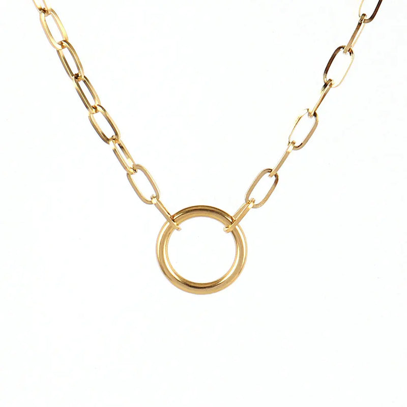Letter C Necklace Stainless Steel Thick Chain Choker Necklace