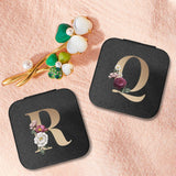 Letter Jewelry Box PU Leather Organizer Display Travel Jewelry Case