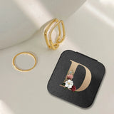 Letter Jewelry Box PU Leather Organizer Display Travel Jewelry Case