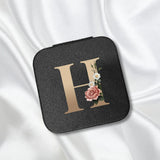 Letter Jewelry Box PU Leather Organizer Display Travel Jewelry Case