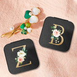 Letter Jewelry Box Portable PU Leather Travel Case