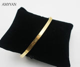 Letter Monogram Bracelets Stainless Steel Cuff Bangle Round Bangles