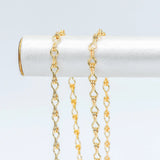 3.5mm 18K Gold Plated Link Chains, Brass Specialty Chain