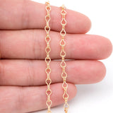 3.5mm 18K Gold Plated Link Chains, Brass Specialty Chain