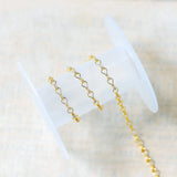 3.5mm 18K Gold Plated Link Chains, Brass Specialty Chain