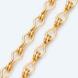 3.5mm 18K Gold Plated Link Chains, Brass Specialty Chain