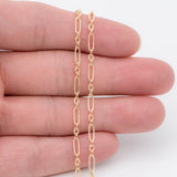 Long Oval Chain, 18K Plated Brass, Oval Link 6.5x2.7mm (#LK-322)