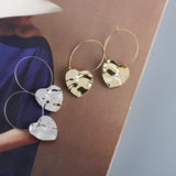 Heart Wave Hoop Earrings 925 Silver Engagement Wedding Circle