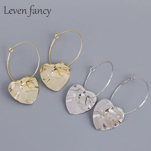 Heart Wave Hoop Earrings 925 Silver Engagement Wedding Circle
