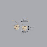 Heart Wave Hoop Earrings 925 Silver Engagement Wedding Circle