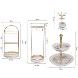 Metal Jewelry Organizer Rack Resin Tray Base Display Stand Holder