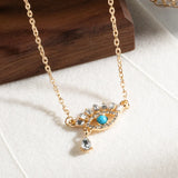 Crystal Devil's Eye Pendant Necklace for Women