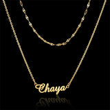 Personalized Name Pendant Necklace Cursive Nameplate Choker BFF Gift