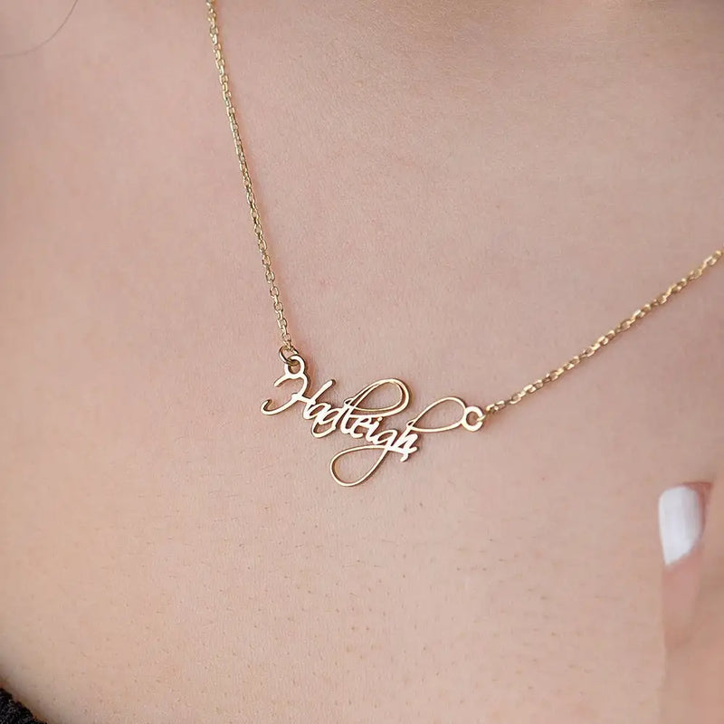 Custom Stainless Steel Name Necklace, Personalized Nameplate Jewelry