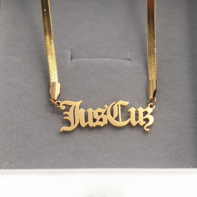 Name Pendant Necklace Personalized Jewelry Stainless Steel Chain