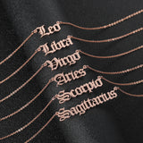 Stainless Steel Zodiac Necklace Choker Old English Name Jewelry