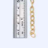 Oval Cable Chain, 18K Plated Brass, Link Size 8x5.5mm (#LK-356)