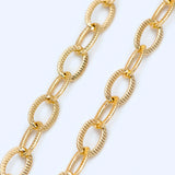 Oval Cable Chain, 18K Plated Brass, Link Size 8x5.5mm (#LK-356)