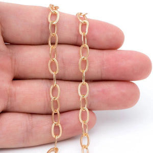 Oval Cable Chain, 18K Plated Brass, Link Size 8x5.5mm (#LK-356)