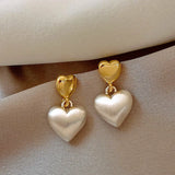 Frosted Silver Heart Pendant Earrings for Halloween Women