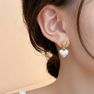 Frosted Silver Heart Pendant Earrings for Halloween Women