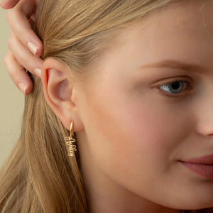 Custom Name Earrings, Stainless Steel Personalized Jewelry