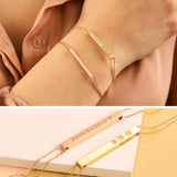 Personalized Family Name Bracelet, 4 Sided Bar Bracelet