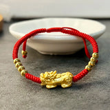 Pixiu Bracelet 925 Sterling Silver Fine Jewelry Red Thread Statement Bracelets