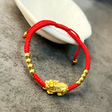 Pixiu Bracelet 925 Sterling Silver Fine Jewelry Red Thread Statement Bracelets