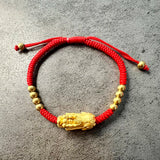Pixiu Bracelet 925 Sterling Silver Fine Jewelry Red Thread Statement Bracelets