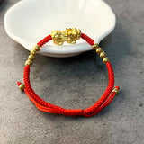 Pixiu Bracelet 925 Sterling Silver Fine Jewelry Red Thread Statement Bracelets