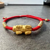 Pixiu Bracelet 925 Sterling Silver Fine Jewelry Red Thread Statement Bracelets