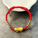 Pixiu Bracelet 925 Sterling Silver Fine Jewelry Red Thread Statement Bracelets