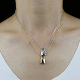 925 Silver Bling Padlock Pendant Necklace with Micro Paved CZ - Women Girls