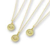 Sterling Silver Evil Eye Pendant Choker Necklace