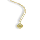 Sterling Silver Evil Eye Pendant Choker Necklace