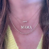 925 Silver CZ Mama Pendant Necklace Mother's Gift