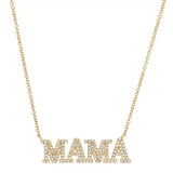 925 Silver CZ Mama Pendant Necklace Mother's Gift