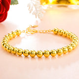 24K Gold Plated Buddha Bead Bracelet for Women
