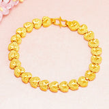 24K Plated Love Heart Bracelet for Women - Fine Jewelry