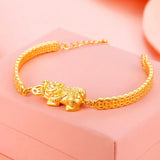 24K Plated Pixiu Bracelet for Women Bride Money Coin Girl Bracelets